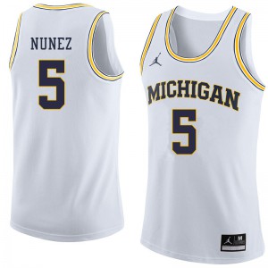 Men University of Michigan #5 Adrien Nunez White Jordan Brand Player Jerseys 468559-833