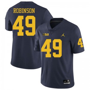 Men's University of Michigan #49 Andrew Robinson Navy Jordan Brand Stitched Jersey 413911-943