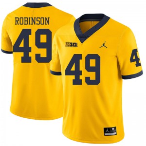 Mens Michigan Wolverines #49 Andrew Robinson Yellow Jordan Brand Stitched Jerseys 911568-521