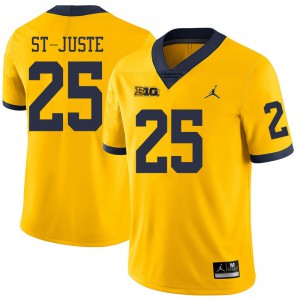 Mens Michigan Wolverines #25 Benjamin St-Juste Yellow Jordan Brand High School Jersey 521089-439