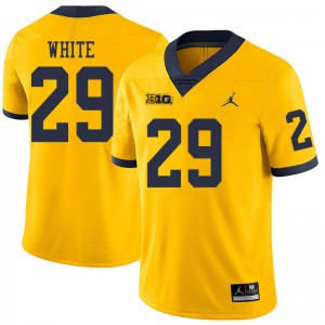 Men's Michigan Wolverines #29 Brendan White Yellow Jordan Brand High School Jerseys 929108-478