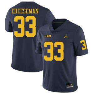 Men's Wolverines #33 Camaron Cheeseman Navy Jordan Brand Stitched Jersey 955702-600