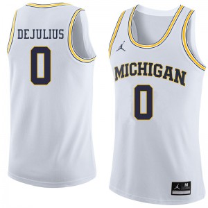 Men University of Michigan #0 David DeJulius White Jordan Brand Basketball Jersey 580231-119
