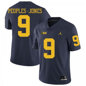 Men's Michigan Wolverines #9 Donovan Peoples-Jones Navy Jordan Brand NCAA Jersey 148853-775