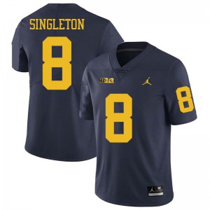 Mens Michigan Wolverines #8 Drew Singleton Navy Jordan Brand University Jerseys 716177-276