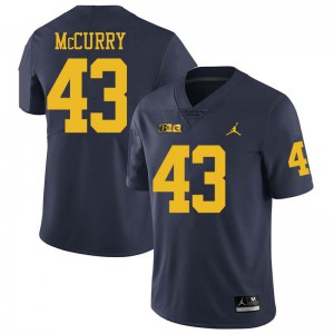 Men's University of Michigan #43 Jake McCurry Navy Jordan Brand College Jerseys 838688-244