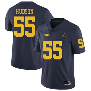 Men Michigan Wolverines #55 James Hudson Navy Jordan Brand Official Jerseys 248415-419