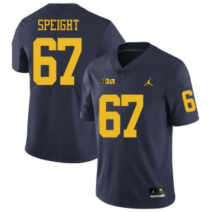 Men's Michigan #67 Jess Speight Navy Jordan Brand Football Jerseys 932569-838