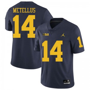 Men University of Michigan #14 Josh Metellus Navy Jordan Brand Player Jersey 551592-777