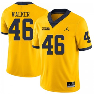 Mens Wolverines #46 Kareem Walker Yellow Jordan Brand Player Jersey 252095-798