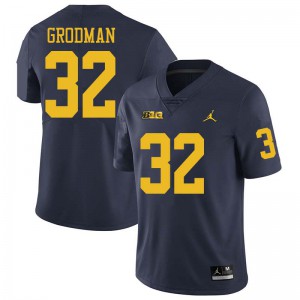 Mens Michigan #32 Louis Grodman Navy Jordan Brand University Jerseys 438531-633