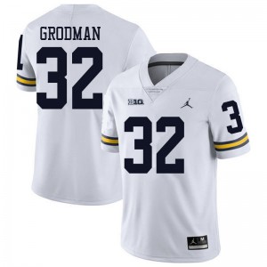 Mens Michigan #32 Louis Grodman White Jordan Brand Alumni Jerseys 596146-144