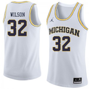 Men's Michigan #32 Luke Wilson White Jordan Brand Stitch Jersey 144421-675