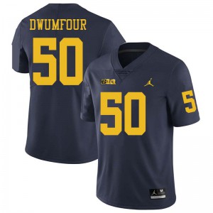 Men's Michigan #50 Michael Dwumfour Navy Jordan Brand Official Jersey 671857-537
