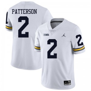 Mens Michigan Wolverines #2 Shea Patterson White Jordan Brand Football Jerseys 987184-885