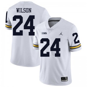 Men's Michigan Wolverines #24 Tru Wilson White Jordan Brand High School Jersey 147332-726