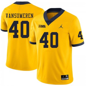 Men's Michigan Wolverines #40 Ben VanSumeren Yellow Official Jerseys 381825-915