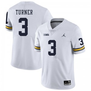 Mens Wolverines #3 Christian Turner White Stitched Jersey 581902-177