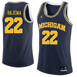 Mens Michigan Wolverines #22 Cole Bajema Navy Stitched Jersey 828718-981