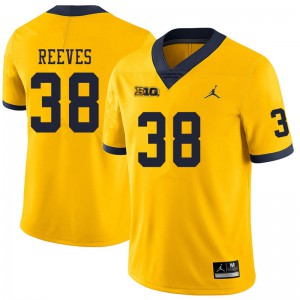 Men's Michigan #38 Geoffrey Reeves Yellow Alumni Jersey 301162-192