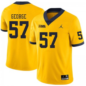 Mens Michigan Wolverines #57 Joey George Yellow Stitched Jersey 718754-543