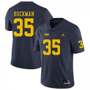 Men University of Michigan #35 Luke Buckman Navy High School Jerseys 933646-516