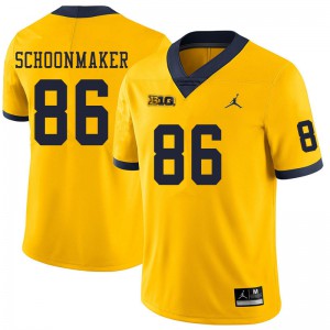 Men Michigan Wolverines #86 Luke Schoonmaker Yellow Stitch Jerseys 905088-676