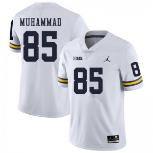 Mens University of Michigan #85 Mustapha Muhammad White High School Jerseys 454341-101