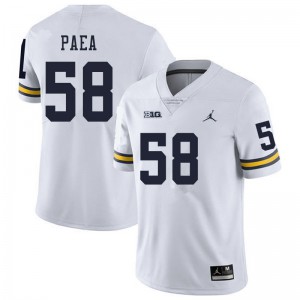 Men's Michigan Wolverines #58 Phillip Paea White Player Jerseys 481828-237