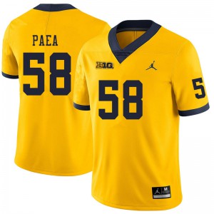 Men's Michigan Wolverines #58 Phillip Paea Yellow Football Jersey 573666-251