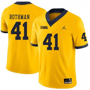 Men Wolverines #41 Quinn Rothman Yellow Stitch Jersey 614901-711
