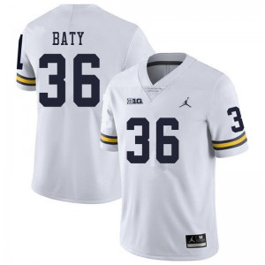 Men's Michigan #36 Ramsey Baty White University Jerseys 296728-769