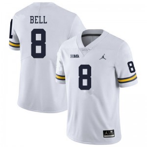 Mens Wolverines #8 Ronnie Bell White Alumni Jersey 294555-941