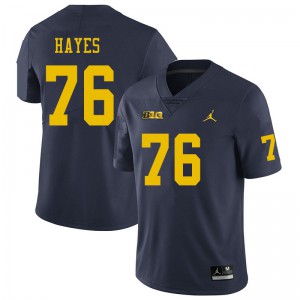 Men University of Michigan #76 Ryan Hayes Navy Player Jersey 666989-514