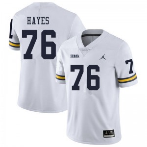 Mens University of Michigan #76 Ryan Hayes White Football Jerseys 975386-345