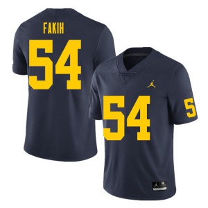 Men's Michigan #54 Adam Fakih Navy Embroidery Jersey 731915-425