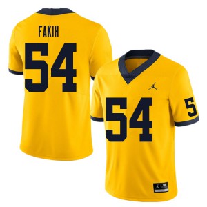 Men's Michigan #54 Adam Fakih Yellow Alumni Jerseys 818805-238