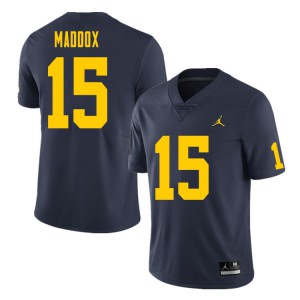 Men's Michigan #15 Andy Maddox Navy Football Jersey 693808-463