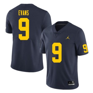 Men's Michigan Wolverines #9 Chris Evans Navy High School Jersey 608569-931