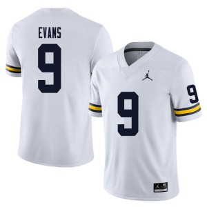 Mens Michigan Wolverines #9 Chris Evans White Official Jersey 650971-339
