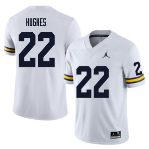 Men's Michigan #22 Danny Hughes White High School Jerseys 182296-520