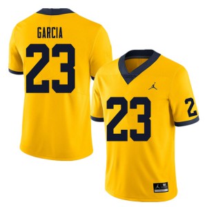 Mens Michigan #23 Gaige Garcia Yellow Player Jerseys 104017-764