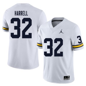 Men's Michigan #32 Jaylen Harrell White University Jerseys 557893-667