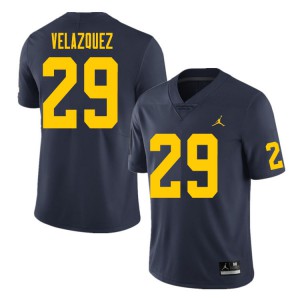 Men Michigan #29 Joey Velazquez Navy Official Jerseys 872048-624