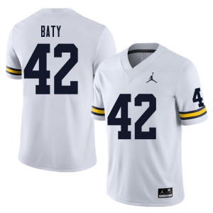 Men's Michigan #42 John Baty White Stitch Jerseys 230240-660