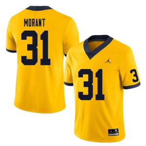 Men Michigan #31 Jordan Morant Yellow Stitch Jerseys 402982-744