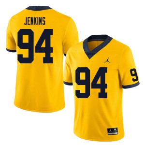 Men's Wolverines #94 Kris Jenkins Yellow Football Jersey 374967-380