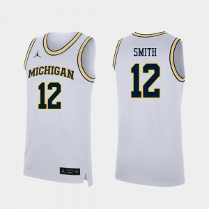 Mens Wolverines #12 Mike Smith White Alumni Jerseys 283829-454