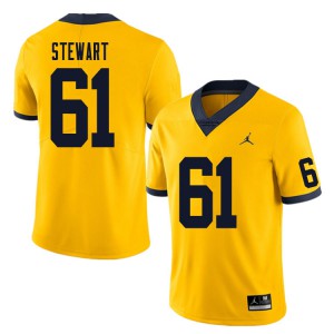 Men Michigan #61 Noah Stewart Yellow Official Jersey 717399-897