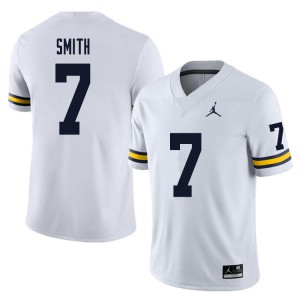 Men's Wolverines #7 Peyton Smith White University Jersey 321437-818